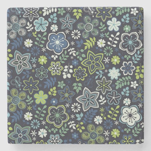 クリスマスギフトフローラ3Dウォールアート ストーンコースター (正面)