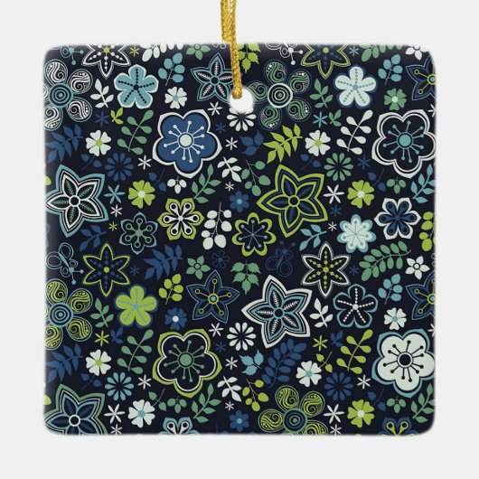 クリスマスギフトフローラ3Dウォールアート セラミックオーナメント (正面)