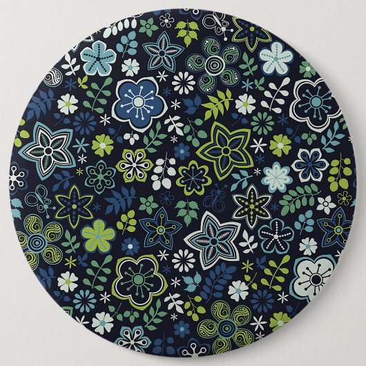 クリスマスギフトフローラ3Dウォールアート 缶バッジ (正面)