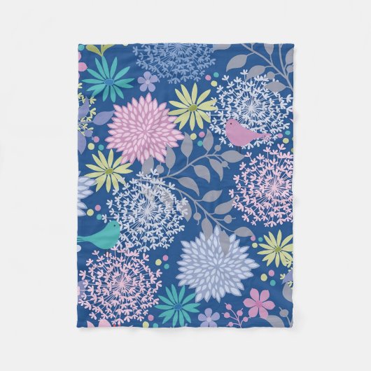 クリスマスギフトフローラ60誕生日 フリースブランケット (正面)