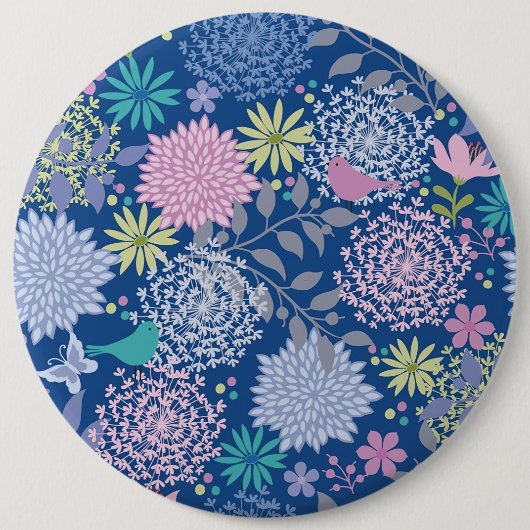 クリスマスギフトフローラ60誕生日 缶バッジ (正面)