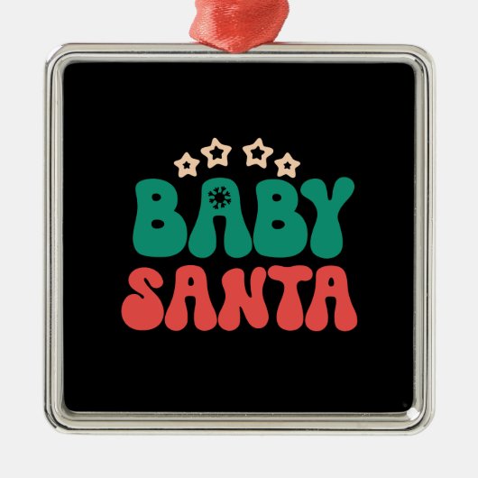 クリスマスギフトベビーサンタ メタルオーナメント (正面)