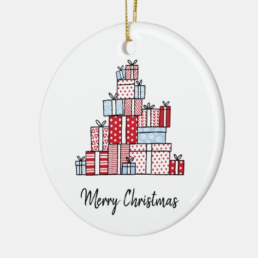 クリスマスギフトホリデーサークルオーナメント セラミックオーナメント (左)