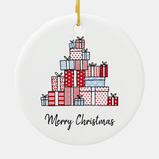 クリスマスギフトホリデーサークルオーナメント セラミックオーナメント (裏面)