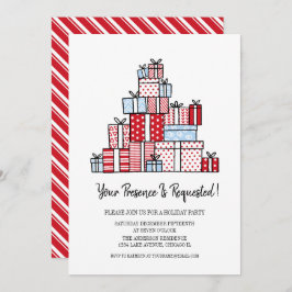 クリスマスギフトホリデーパーティー招待状カード 招待状