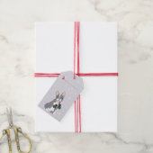 クリスマスギフトホリデーフランスのブルドッグプレゼント ギフトタグ (より糸付き)