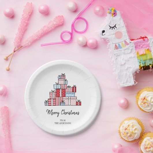 クリスマスギフトホリデー紙プレート ペーパープレート (パーティー)