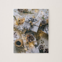 クリスマスギフトホワイトジグソーパズル ジグソーパズル