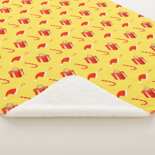 クリスマスギフトボックスサンタハットキャンディーケーン シェルパブランケット