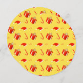 クリスマスギフトボックスサンタハットキャンディーケーン シーズンカード (正面/裏面)