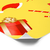 クリスマスギフトボックスサンタハットキャンディーケーン ポスター (コーナー)