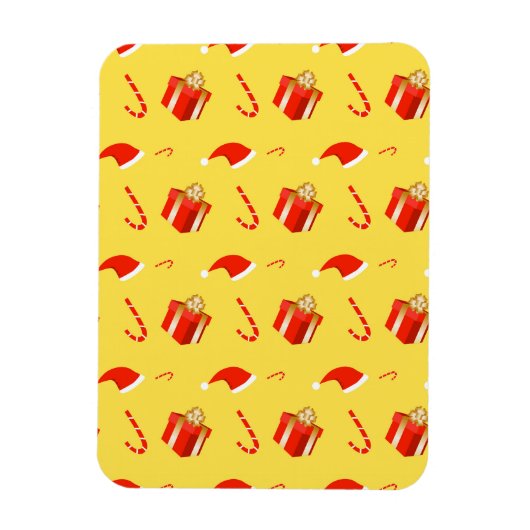 クリスマスギフトボックスサンタハットキャンディーケーン マグネット (縦)
