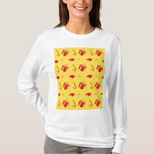 クリスマスギフトボックスサンタハットキャンディーケーン Tシャツ