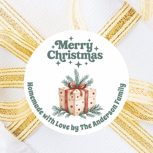 クリスマスギフトボックス自家製 ラウンドシール