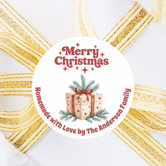 クリスマスギフトボックス自家製 ラウンドシール