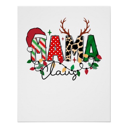 クリスマスギフトママクロースと子供 ポスター (正面)