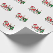 クリスマスギフトママクロースと子供 ラッピングペーパー (角)