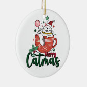 クリスマスギフトメリーかわいい白斑 セラミックオーナメント (右)