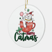 クリスマスギフトメリーかわいい白斑 セラミックオーナメント (左)