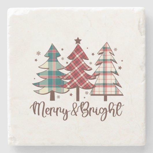 クリスマスギフトメリーと明るい ストーンコースター (正面)