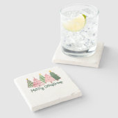 クリスマスギフトメリークリスマスツリー ストーンコースター (横)