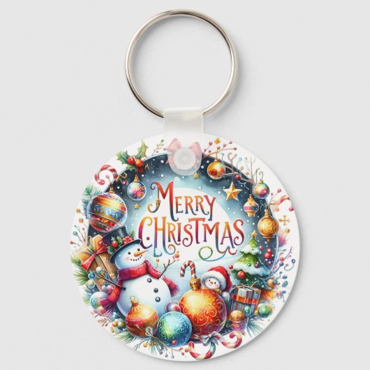 クリスマスギフトメリークリスマス キーホルダー (正面)