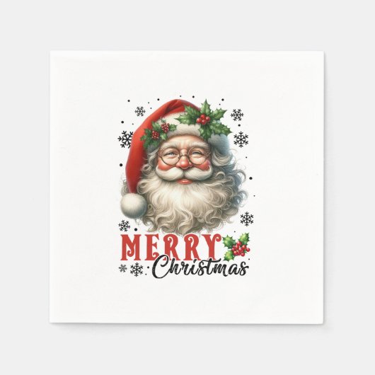 クリスマスギフトメリークリスマス スタンダードカクテルナプキン (正面)