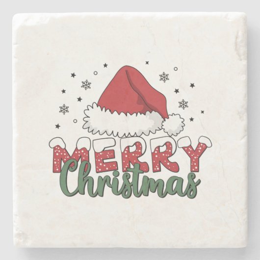 クリスマスギフトメリークリスマス ストーンコースター (正面)