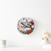 クリスマスギフトメリークリスマス ラウンド壁時計 (ホーム)