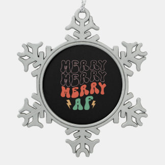 クリスマスギフトメリーAFメリーメリーAF スノーフレークピューターオーナメント