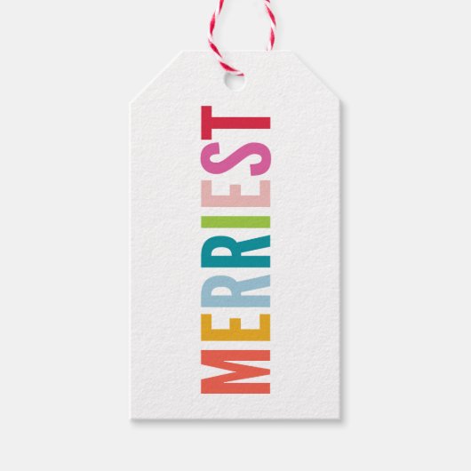 クリスマスギフトモダンミニマルカラフルメリーギ ギフトタグ (正面)