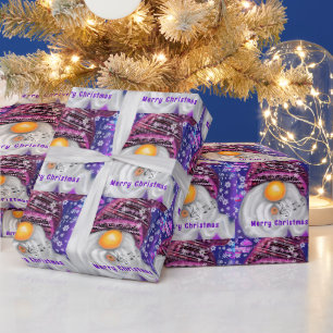 クリスマスギフトラッピング紙格言インパープルハット ラッピングペーパー