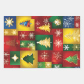 クリスマスギフトラップカラフルフェスティバル休日 ラッピングペーパーシート (正面3)