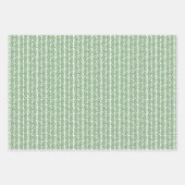 クリスマスギフトラップダークレッドセージ緑ジグザグ ラッピングペーパーシート (正面3)