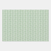 クリスマスギフトラップダークレッドセージ緑ジグザグ ラッピングペーパーシート (正面)