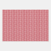 クリスマスギフトラップダークレッドティール(緑がかった色)アイスブルージグザグザ ラッピングペーパーシート (正面2)