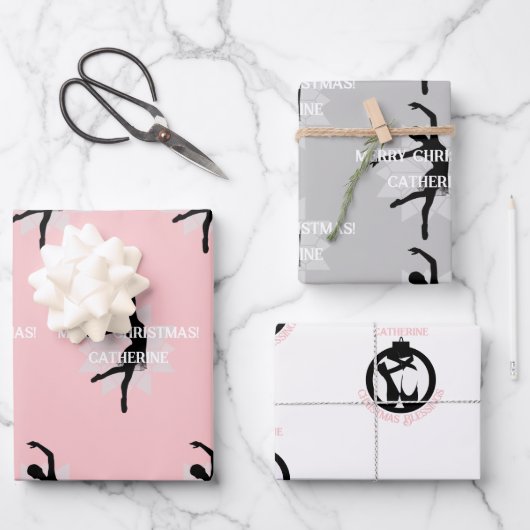 クリスマスギフトラップバレエテーマHAMbyWG ラッピングペーパーシート (正面)