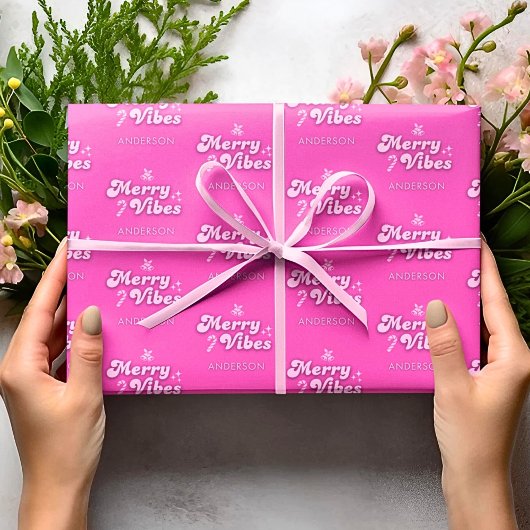 クリスマスギフトラップメリービブのみパーソナライズされた ラッピングペーパー