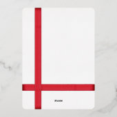 クリスマスギフトラップリボンファミリーフォト 箔シーズンカード (裏面)