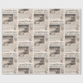 クリスマスギフトラップヴィンテージラッピング紙セピア ラッピングペーパー (フラット)