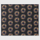 クリスマスギフトラップ素朴なリース ラッピングペーパー (フラット)