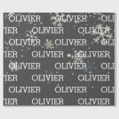 クリスマスギフトラップ雪片名グレーフェスティバル ラッピングペーパー (フラット)