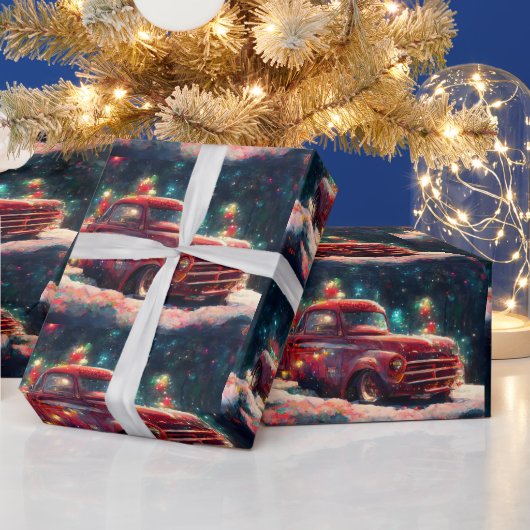 クリスマスギフトラップ |クリスマスレッドトラック ラッピングペーパー (クリスマス)