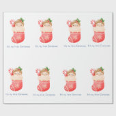 クリスマスギフトラップ – 初めてのクリスマス ラッピングペーパー (フラット)