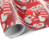 クリスマスギフトラップ/雪だるまファミリー ラッピングペーパー (ロールコーナー)