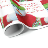 クリスマスギフトラップ/雪だるま&冬応援 ラッピングペーパー (ロールコーナー)