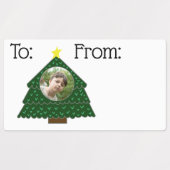クリスマスギフトラブル長方形ステッカー ラベル (デザイン2)