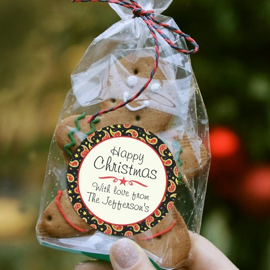 クリスマスギフトラベルのシール ラウンドシール