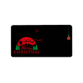 クリスマスギフトラベルラベルデカールブラック ラベル (正面)