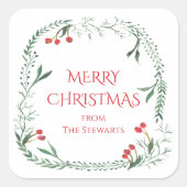 クリスマスギフトラベル、ギフトラベル、ホリディトリート スクエアシール (正面)